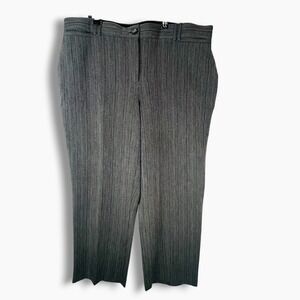 Avenue Womens Sz 20 Gray Herringbone Pinstripe Straight Leg Dress Pants Stretch